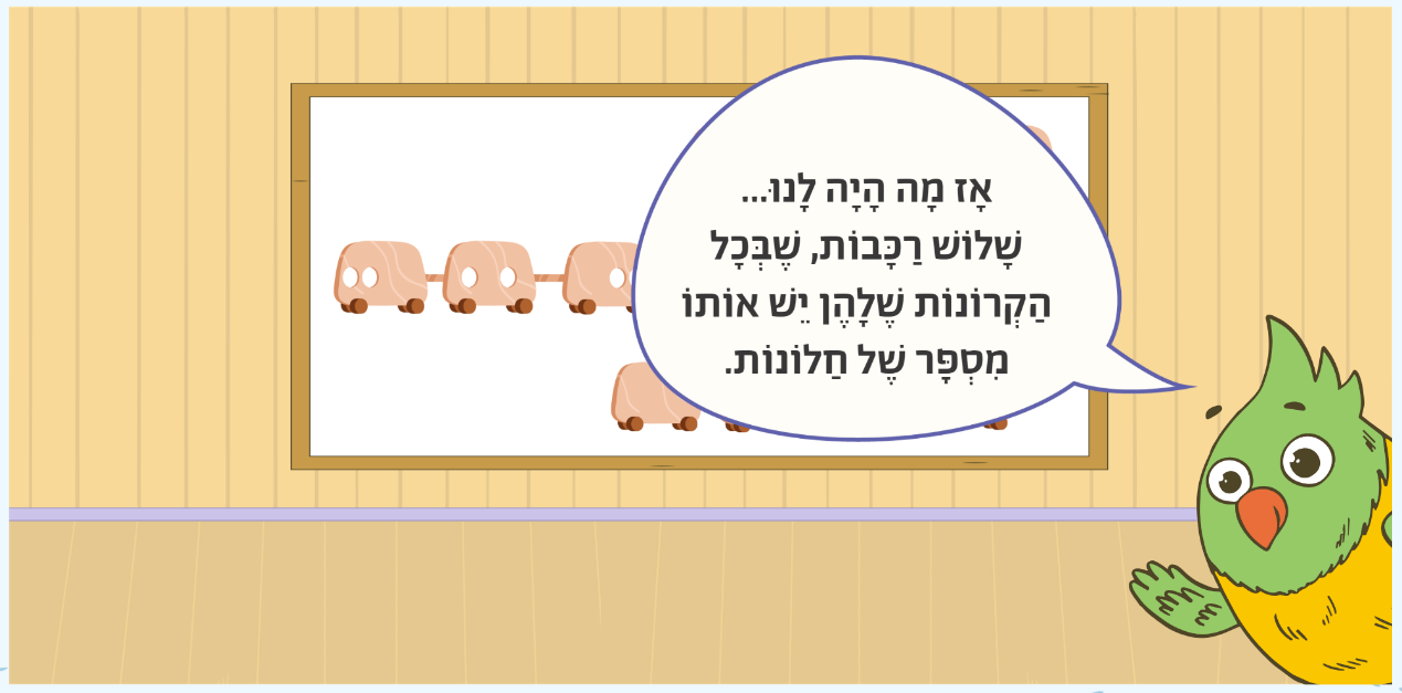 Muki explaining train patterns on the whiteboard