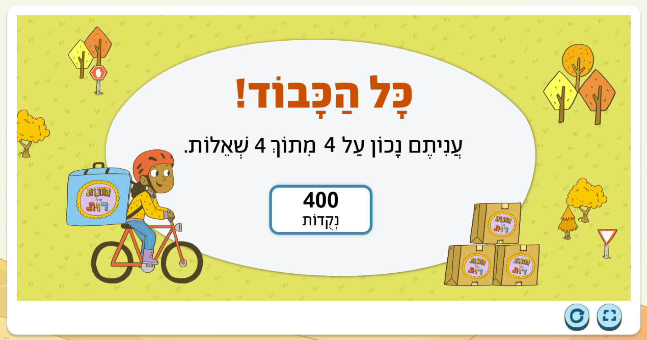 Completion screen showing score